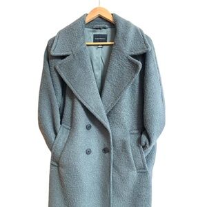 Double-Breasted Textured Relaxed Coat